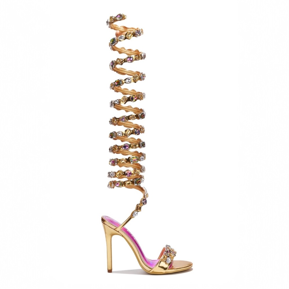 Cape Robbin Gold Spiral Strap Heels